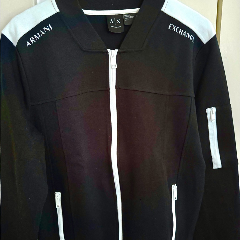 Armani Exchange Black and White Bomber Jacket, Gently Worn in PERFECT Condition!